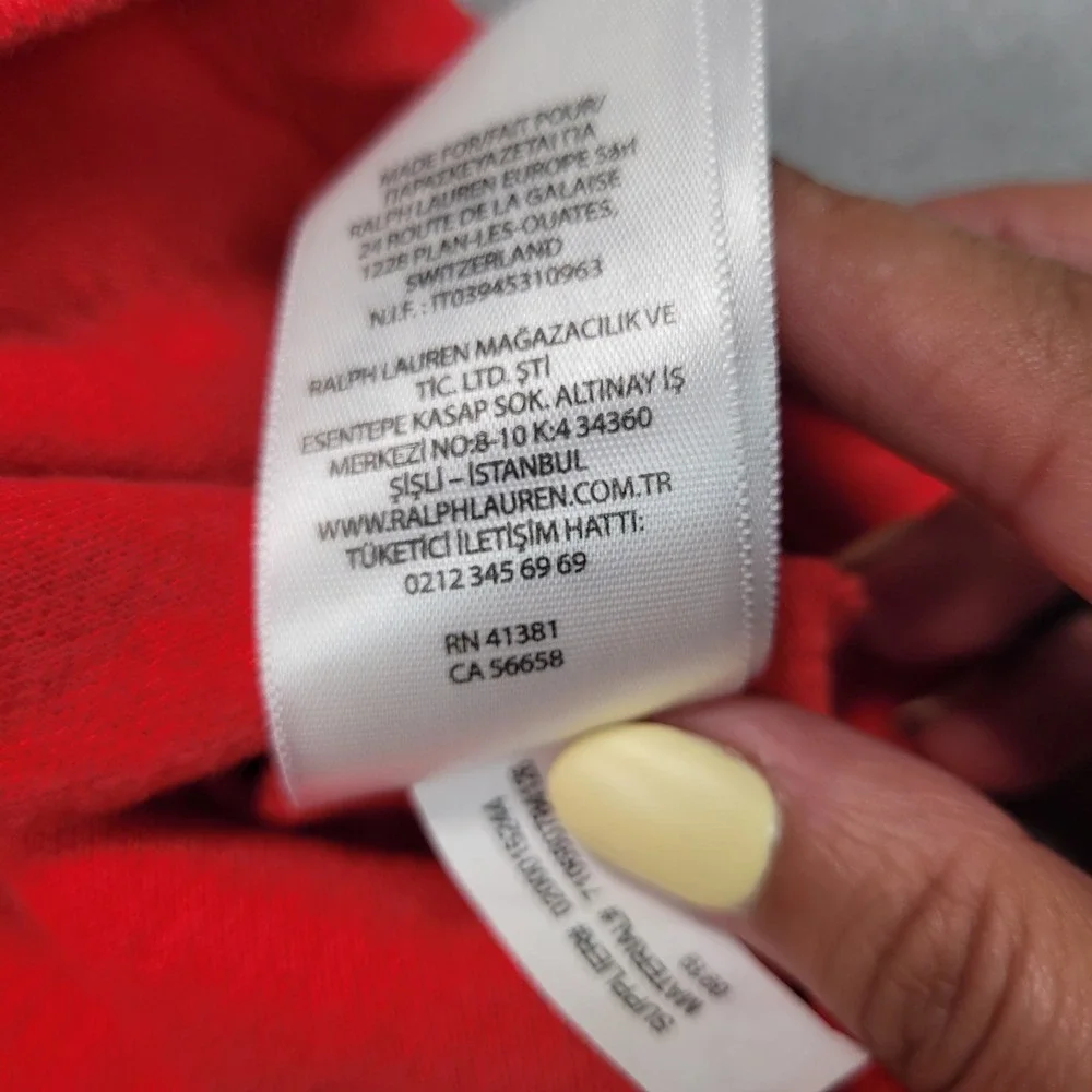 Polo Ralph Lauren Mens Red Custom Slim Fit Short Sleeve Polo Shirt XL